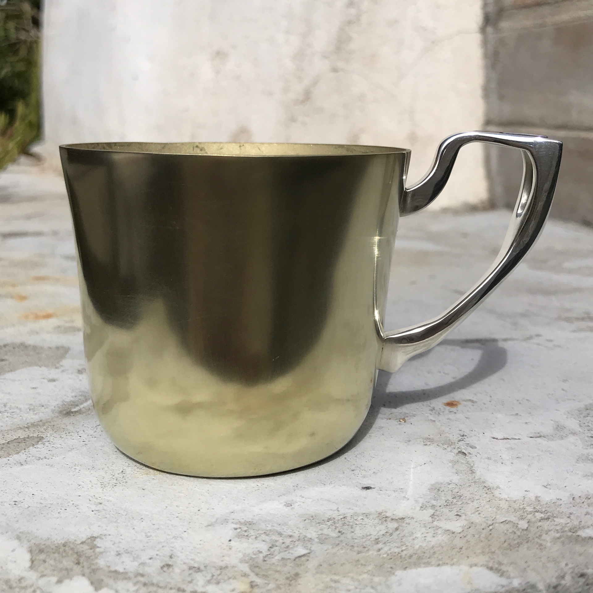 Bronze cup, silver handle