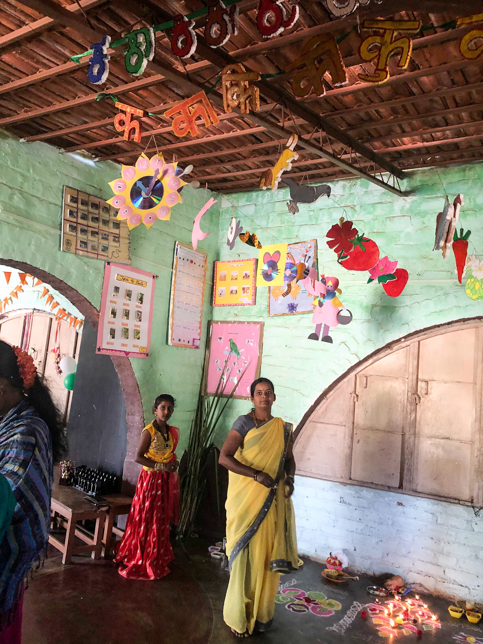 Installing art in a classroom