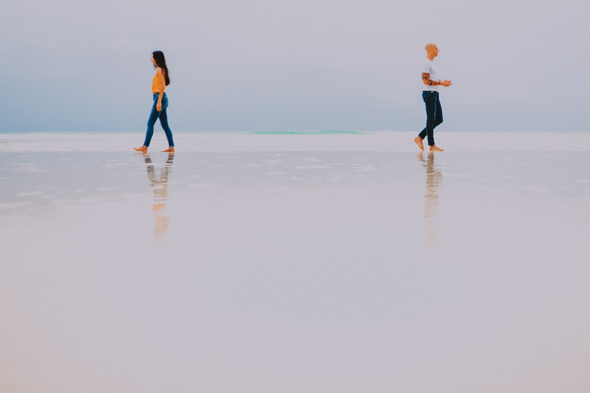 An artsy, chill and minimalist couple shoot at White Beach Station 1, in front of Discovery Shores, Boracay, Philippines, Southeast Asia, December 2018, Sony A7III.