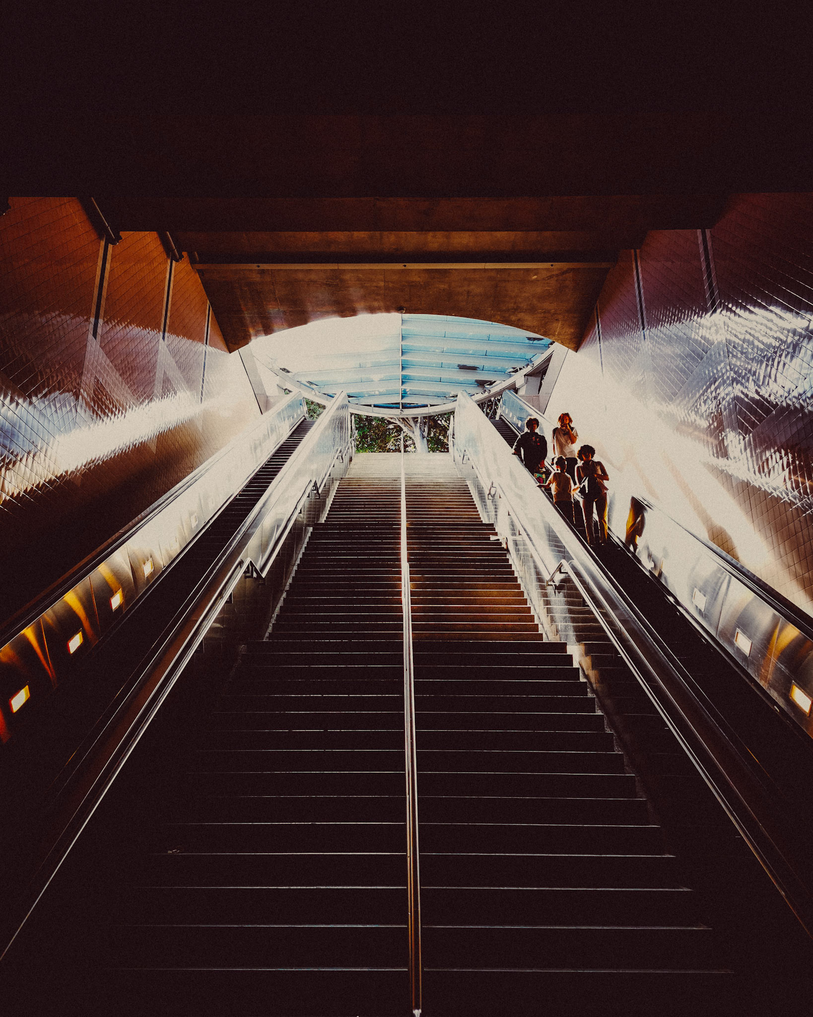 LA Metro Subway stairway, Los Angeles, California, USA, October 2019, Huawei P30 Pro.