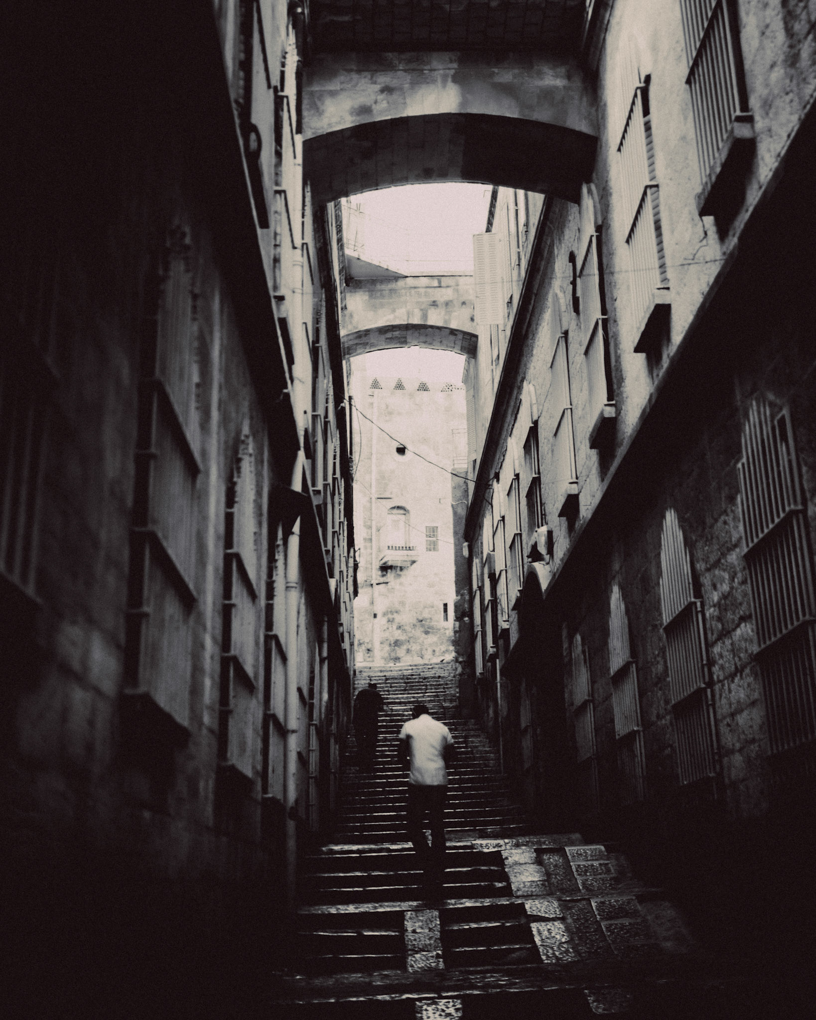 A street snapshot of an alley way in the Muslim Quarter, Jerusalem, Israel, July 2015, Leica M.