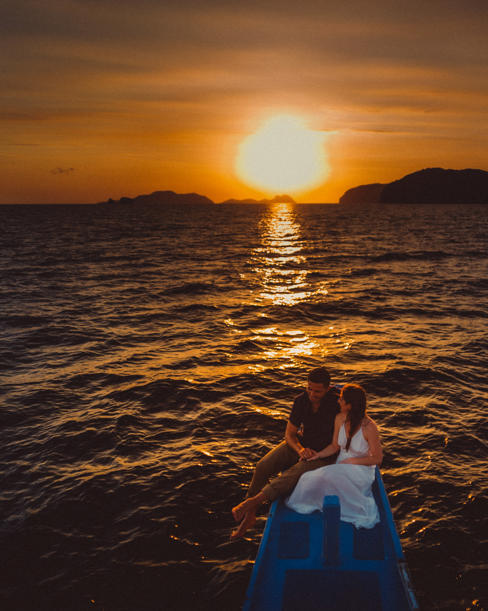 A sunset cruise with the couple in Bacuit Bay, from Peter &amp; Alexis' adventure pre wedding in El Nido, Palawan, Philippines, Southeast Asia, April 2018, Sony A7SII