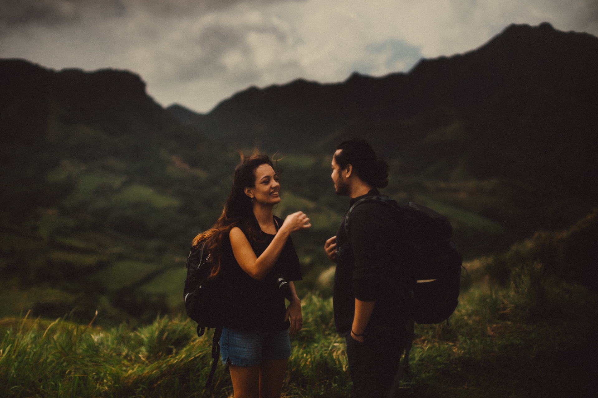 Hiking adventure couple portraits in Batanes, Philippines, Southeast Asia, November 2014, Canon EOS 6D.