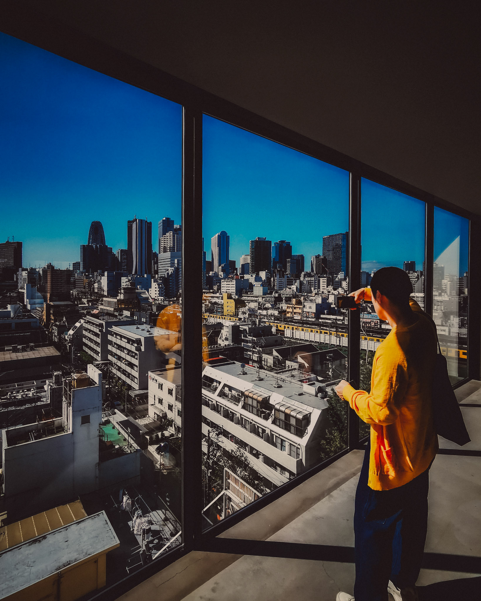 North Shinjuku skyline from 9Hours Shinjuku, Tokyo, Japan, October 2019, Huawei P30 Pro.