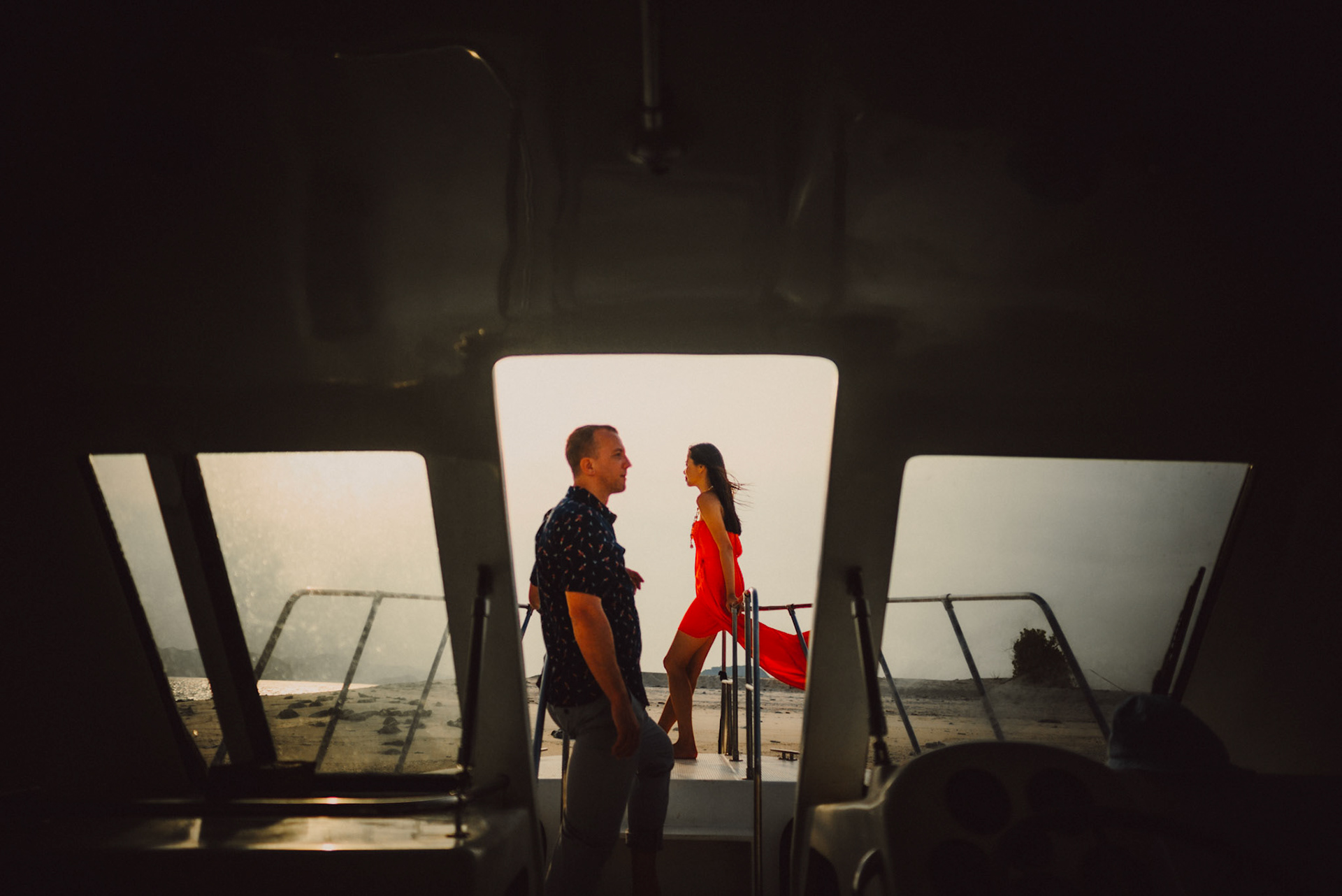 Moody couple portraits in Club Paradise, from Renaud and Kat's island hopping adventure session in Malpagalen Island, Coron, Palawan, Philippines, Southeast Asia, August 2018, Leica M