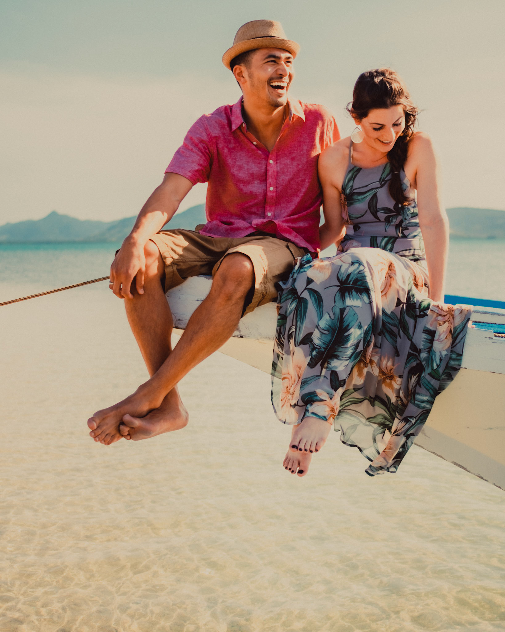 Chill couple photos on the sandbar behind Lagen Island, from Peter &amp; Alexis' adventure pre wedding in El Nido, Palawan, Philippines, Southeast Asia, April 2018, Sony A7SII