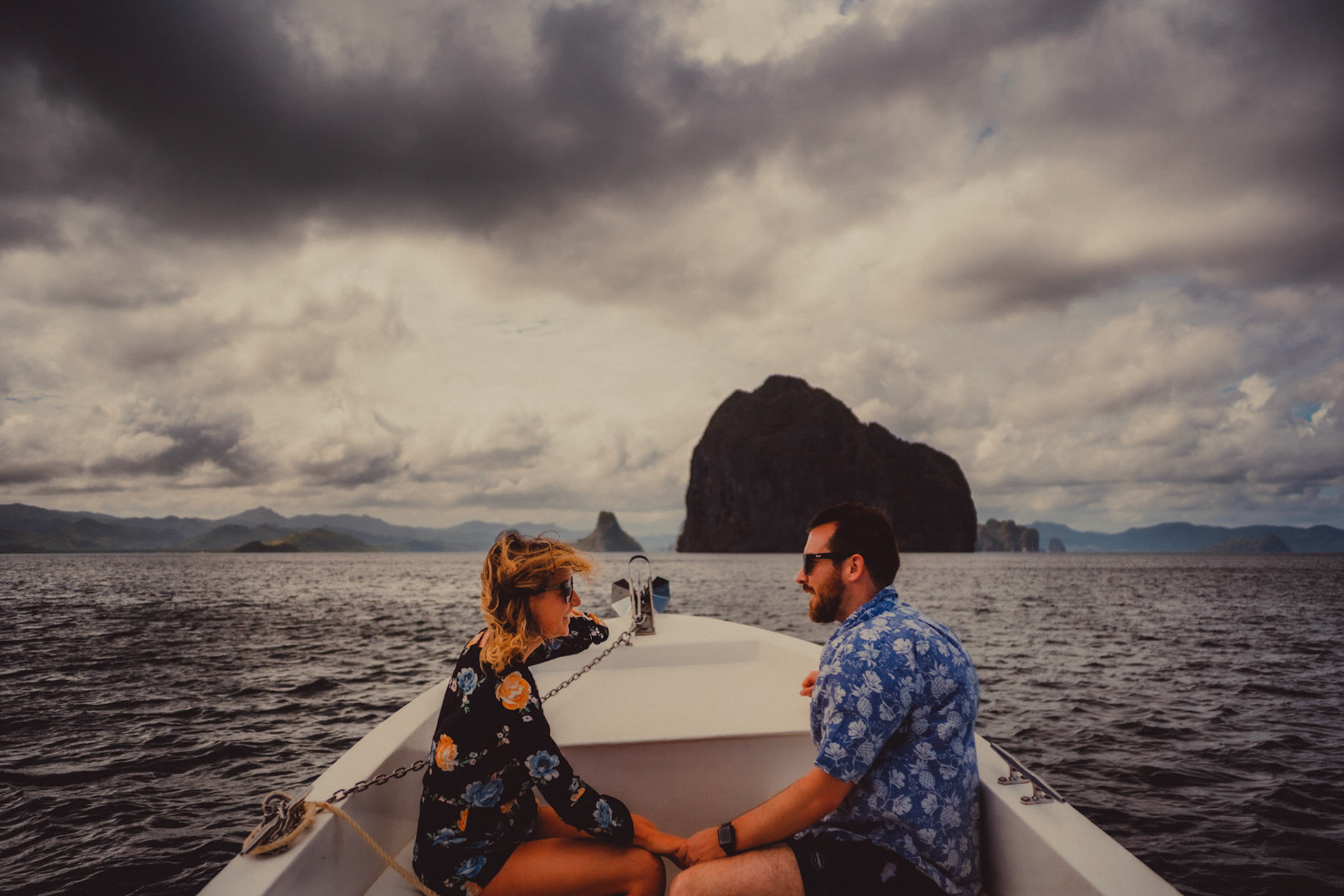 Couple portraits during an island hopping adventure tour with Skipper Charters, Pinagbuyutan Island, El Nido Palawan, Philippines, Southeast Asia, March 2019, Sony A7III.