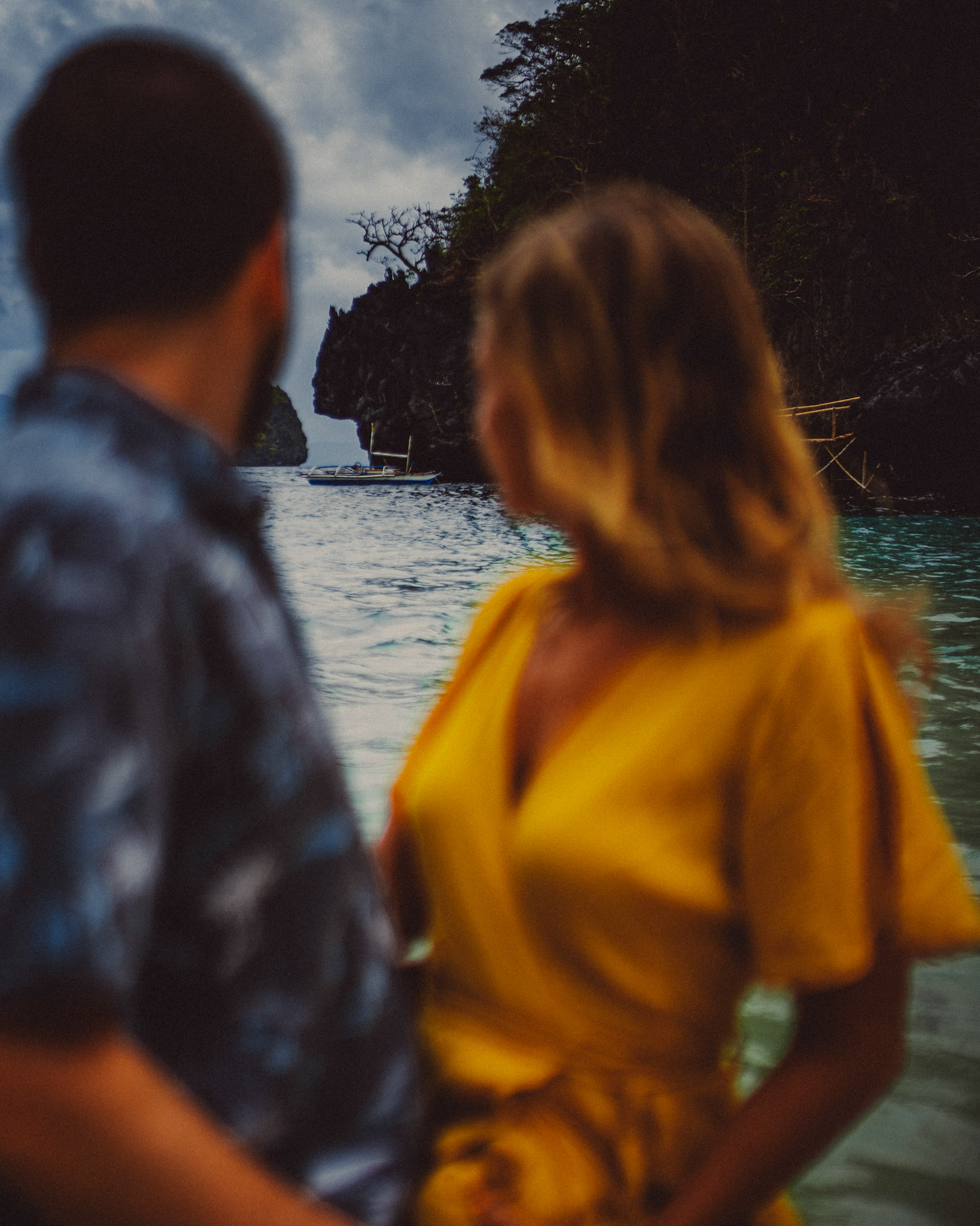 An adventure engagement island hopping tour at Three Coconuts private beach in El Nido Palawan, Philippines, Southeast Asia, March 2019, Sony A7III.