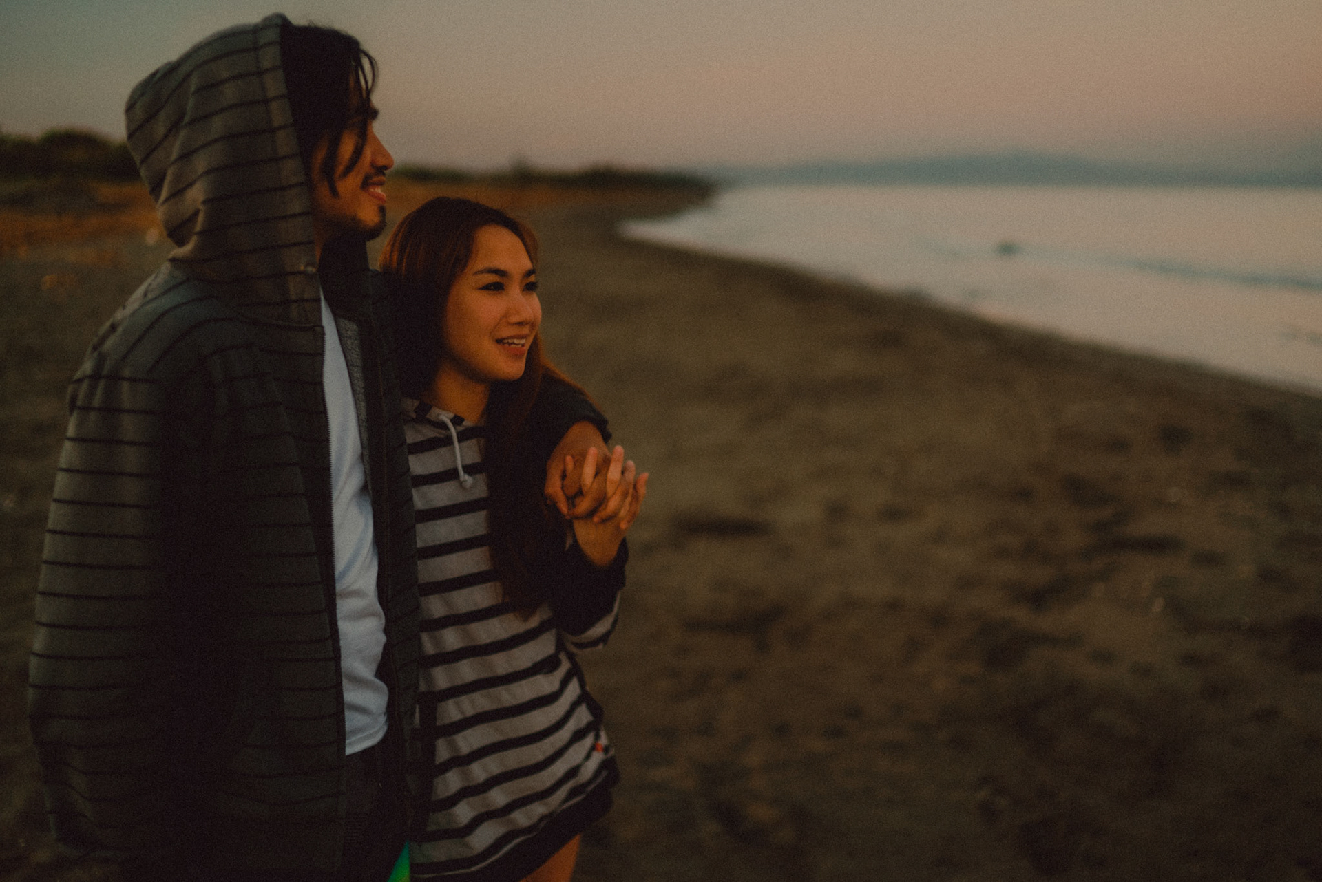 Early morning beach buddies, from Koke and Pam's chill and outdoorsy prenup photoshoot in Bonuan Beach, Dagupan, Pangasinan, Philippines, Southeast Asia, November 2015, Sony A7S.