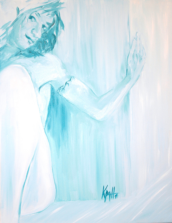 "Self-Portrait Blue" - Oil on canvas