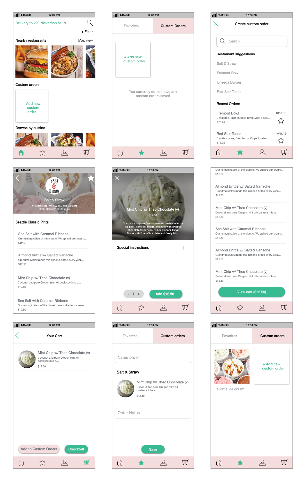 Stephanie Grace Postmates App, Feature & UI Design