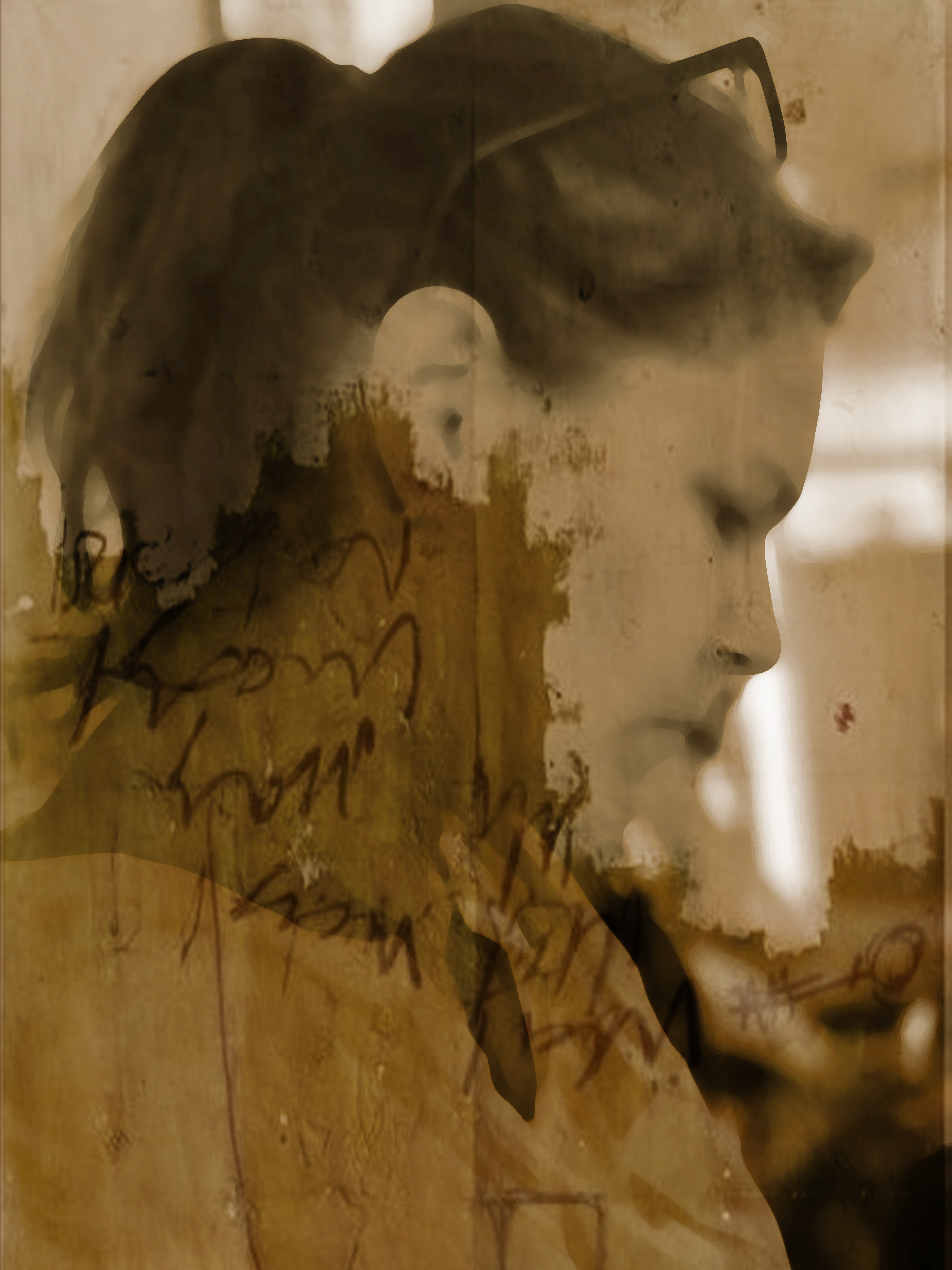 ”Portrait Danielle 17/10”, 2012, overpainted photography on canvas, 100x120cm