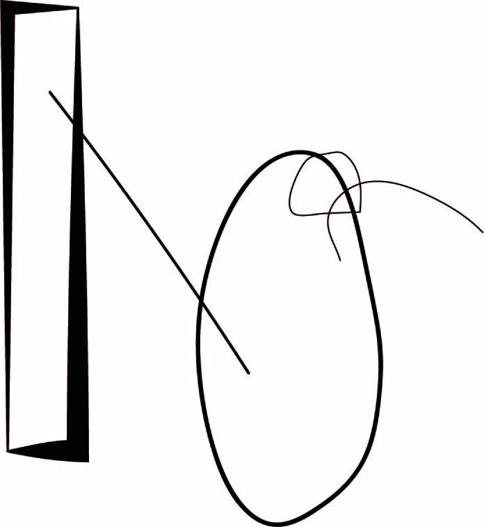 First mock up using simple line weight to test out composition.