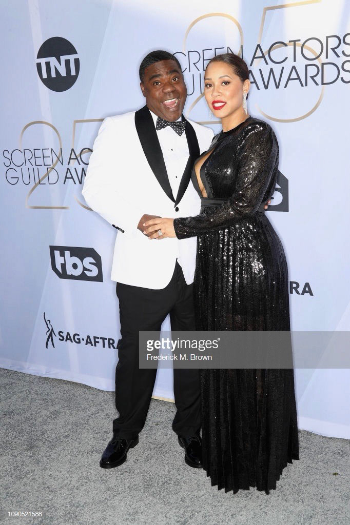 LOS ANGELES, CA - JANUARY 27:  Tracy Morgan (L) and his wife Megan Wollover attend the 25th Annual Screen Actors?Guild Awards at The Shrine Auditorium on January 27, 2019 in Los Angeles, California. 480695  (Photo by Frederick M. Brown/Getty Images for Turner)