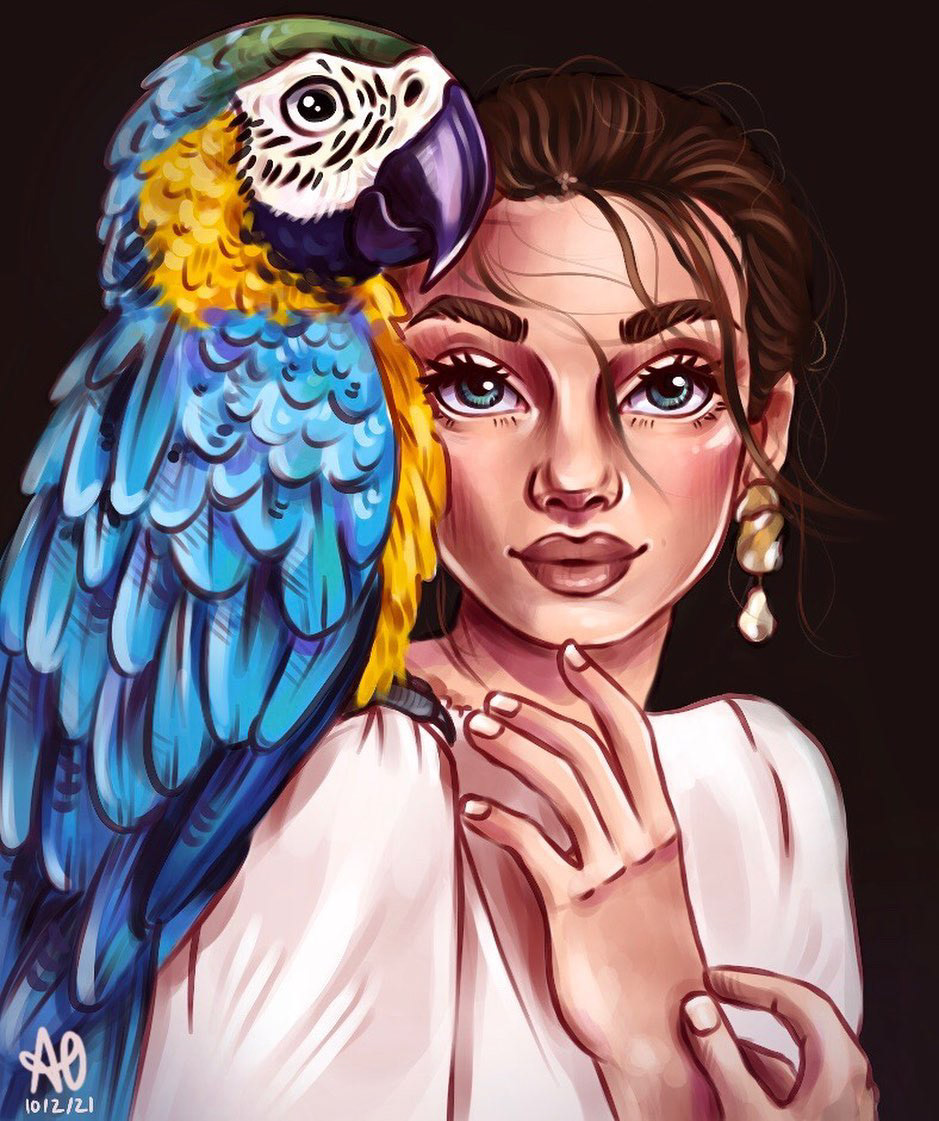 Portrair Drawing by Anisa Ozalp