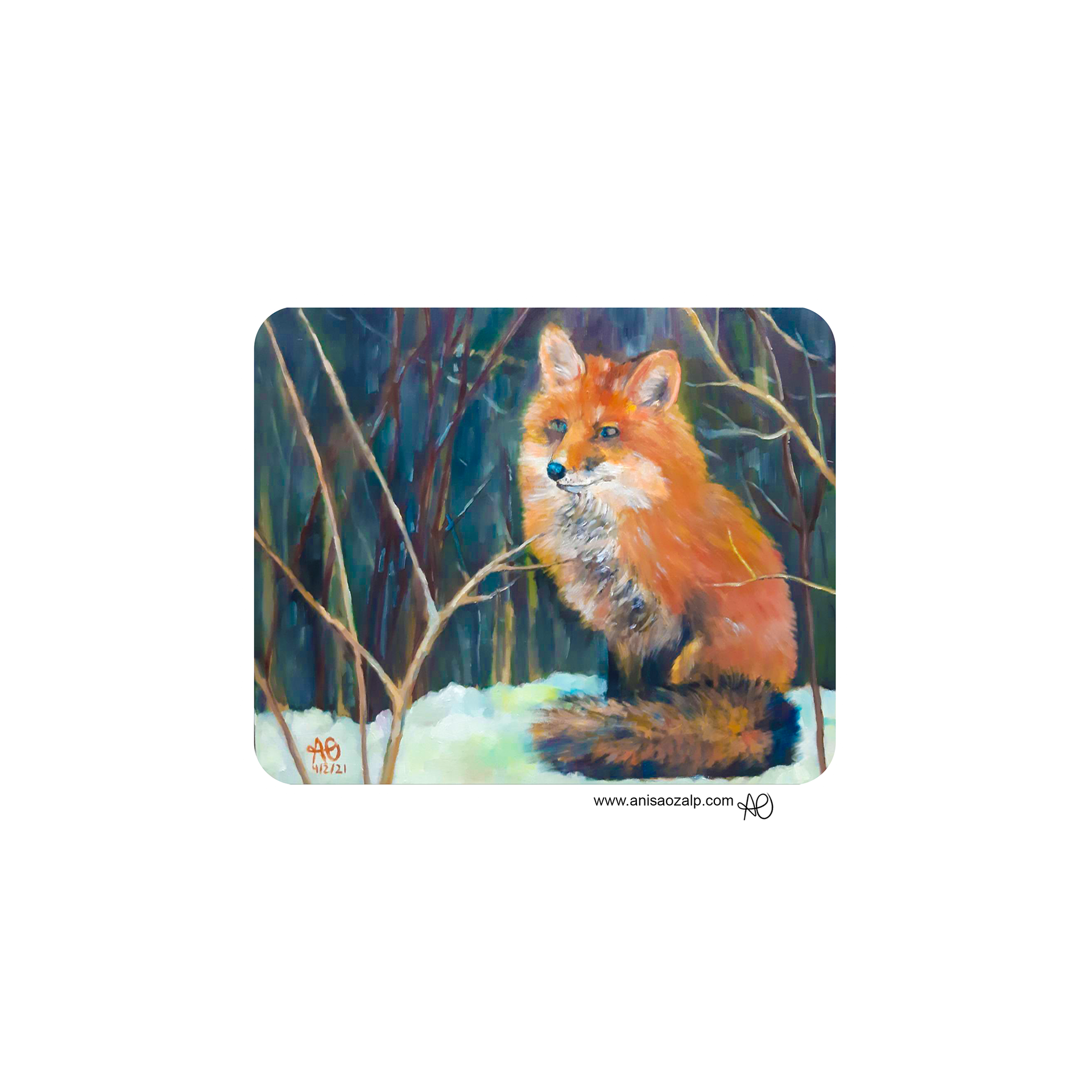 Fox Oil Paint Sticker