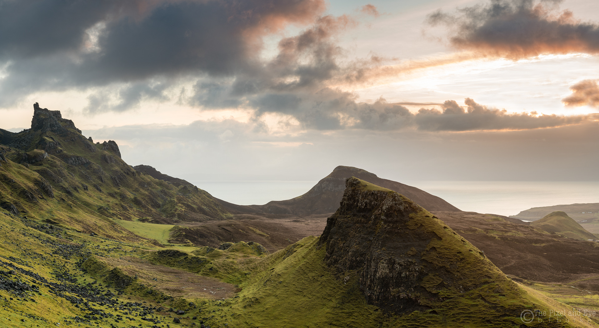 Photograph of the Quirang area on the Isle of Skye, Scotland.
