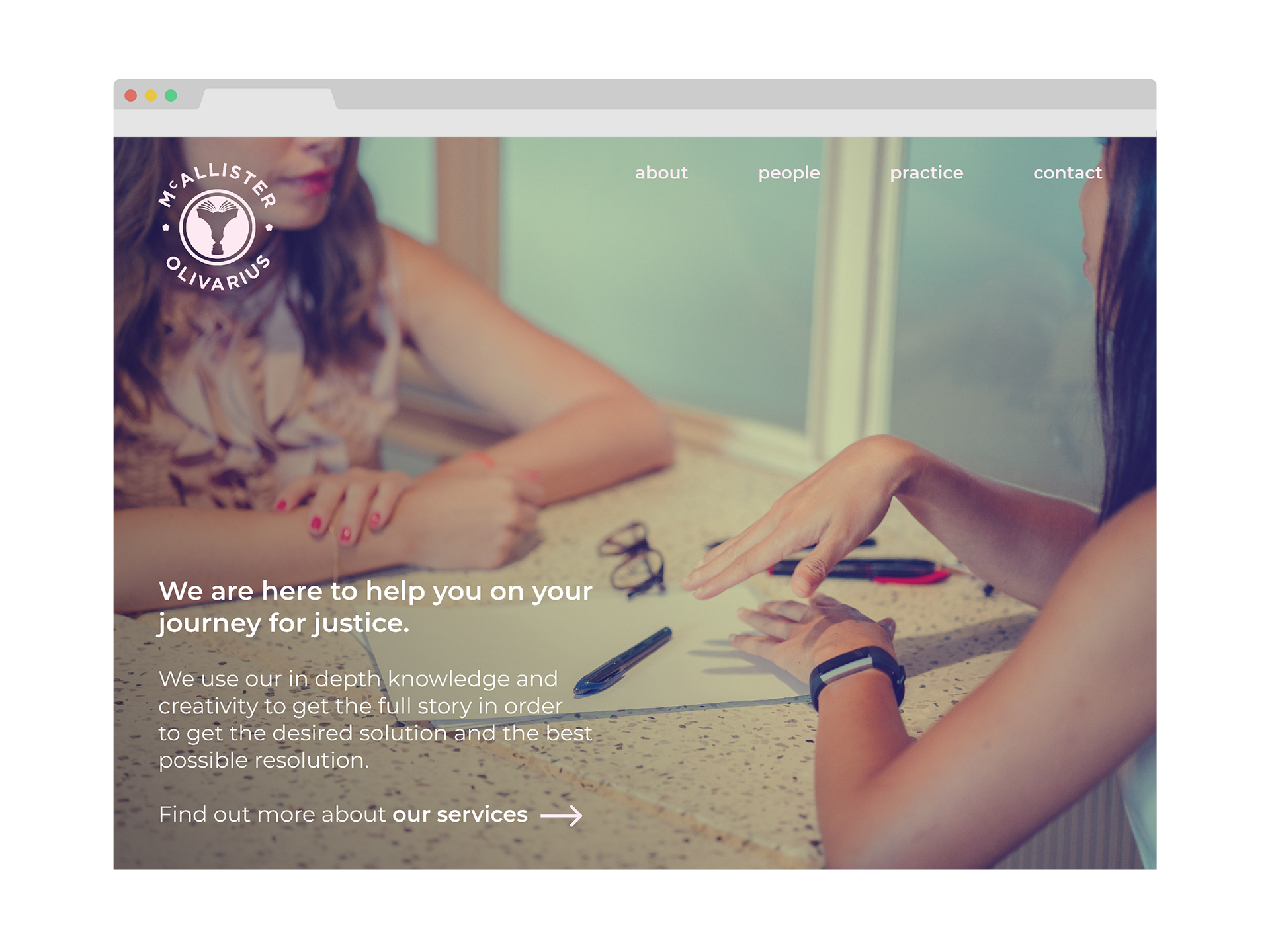 The McAllister Olivarius bespoke desktop website rebrand.