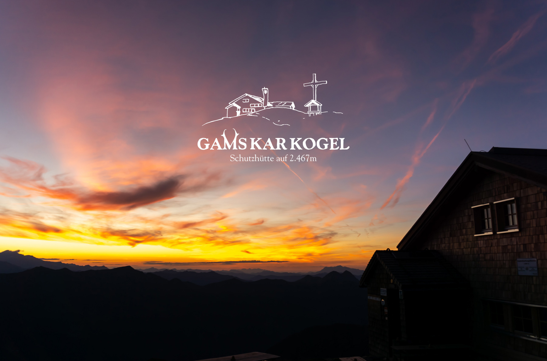 Gamskarkogelhütte Sonnenuntergang
