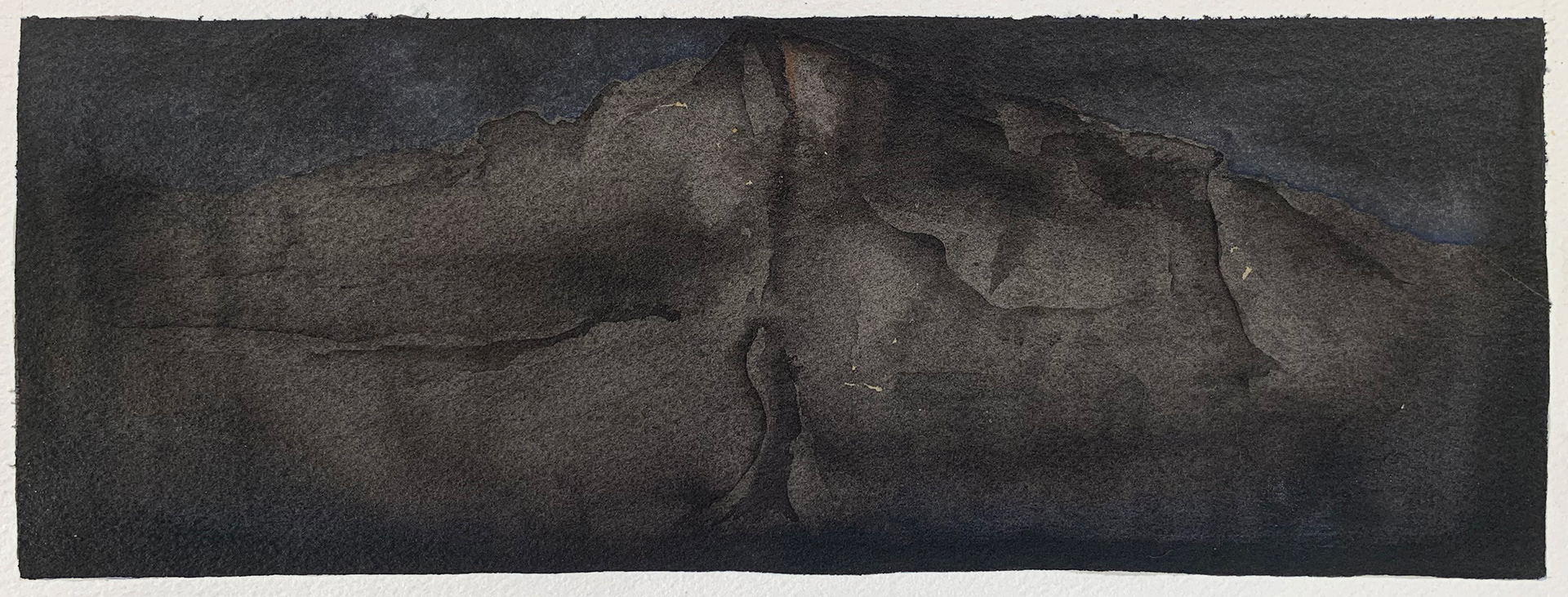 Ink Drawing 1 . Ink on Arches watercolor paper. 4" x 11"