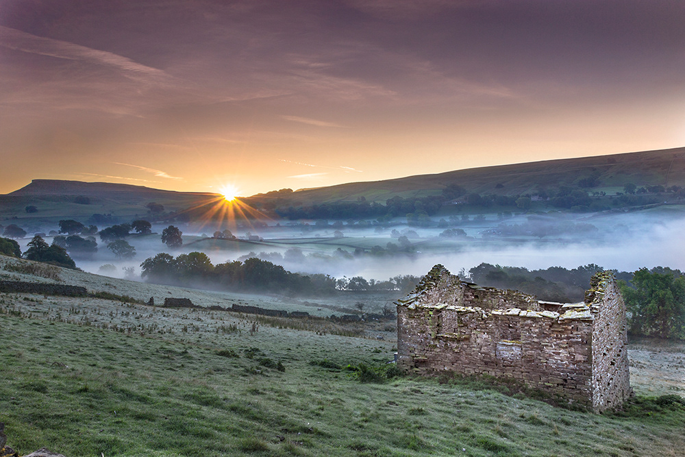 Dawn at a misty Semerwater, Wensleydale