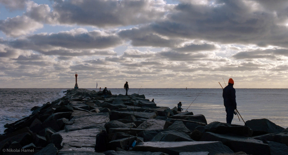 Fishermen on the Jetty. Nikon F5, Kodak Portra 400-135. UV Filter