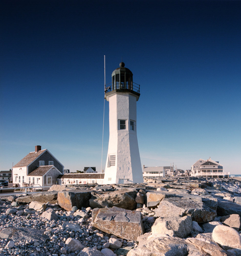 Scituate Light Before Sunset 1 | Pentax 645N, Kodak Portra 160-120, 50mm, F13, 1/30", GND1.3 + UV