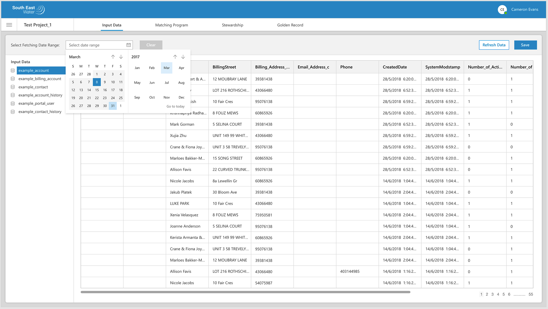 Dingding Tian Portfolio Ux Ui South East Water Crm Matching Platform