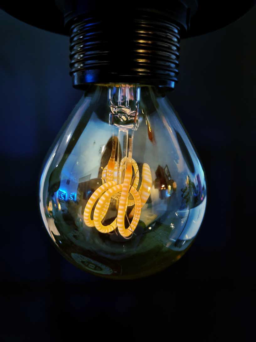 Vintage style Edison light bulbs with looped filament