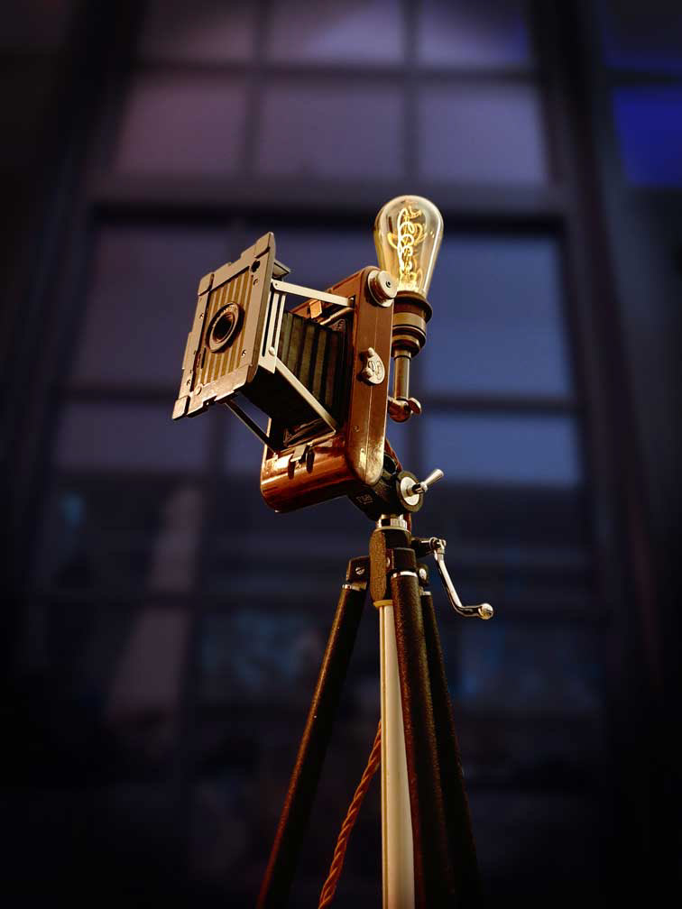 1930's vintage Kodak camera lamp