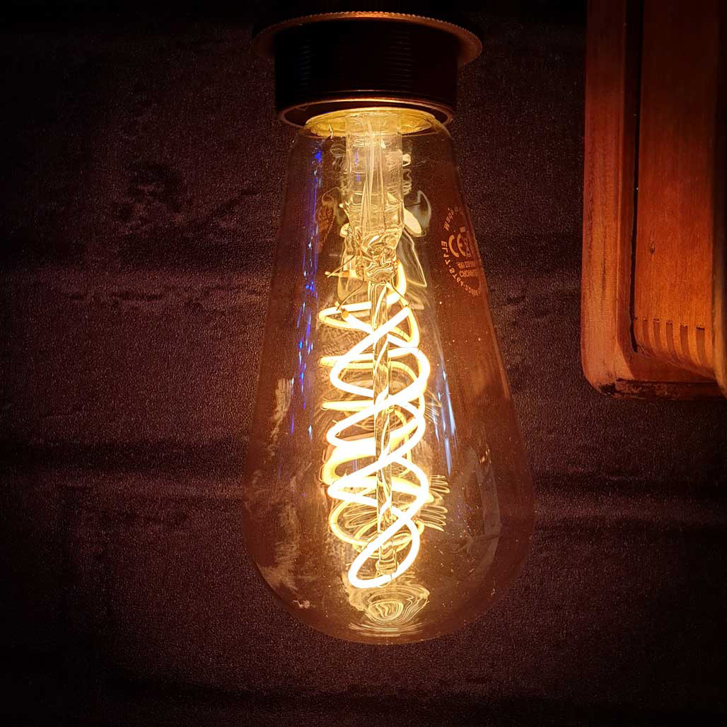 Vintage Edison bulb with spiral filament