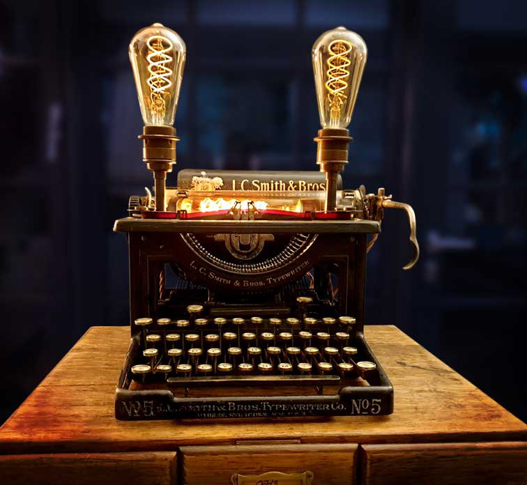 Upcycled antique typewriter