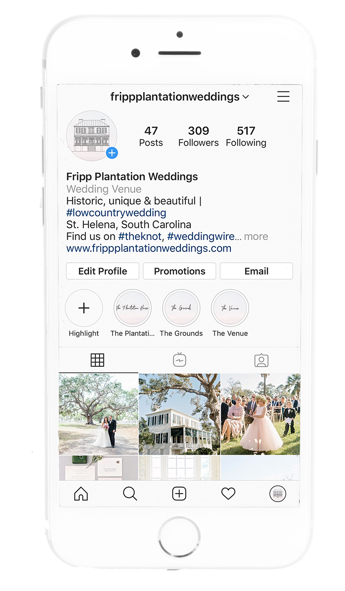 Fripp Plantation Weddings Instagram