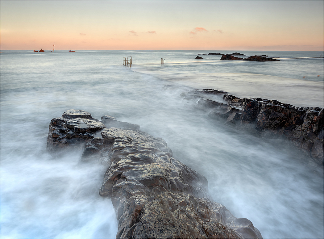 Bude Outdoor Swimming Pool at Sunrise, Cornwall