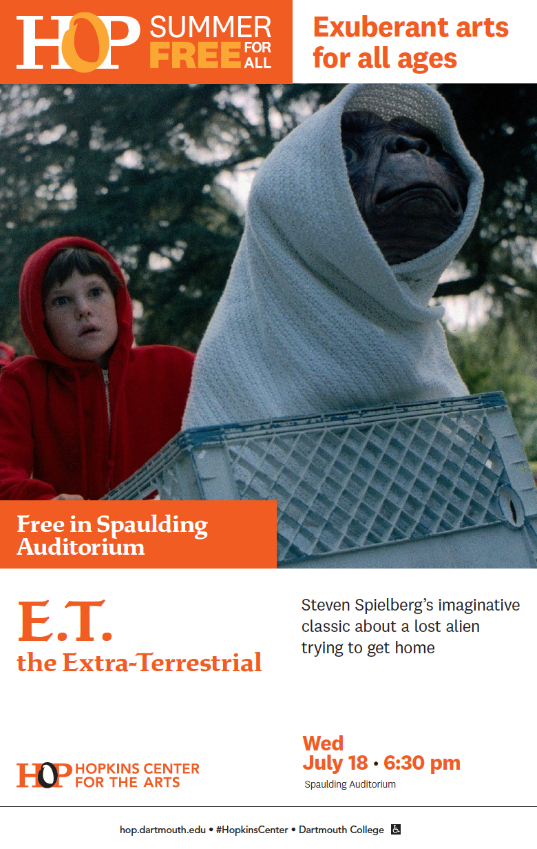 Hopkins Center of the Arts Summer Free for All (E.T. the Extra-Terrestrial) poster
