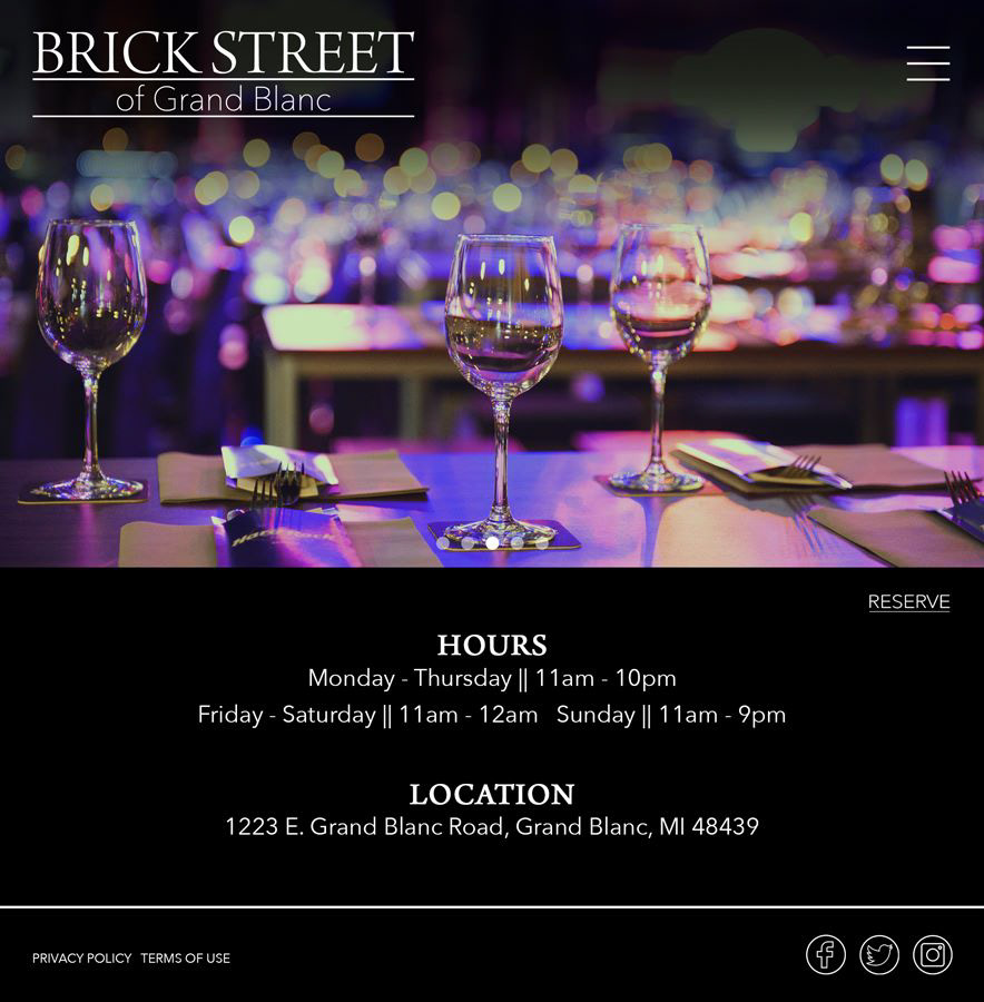 Brick Street Website Redesign - Mock-up Homepage