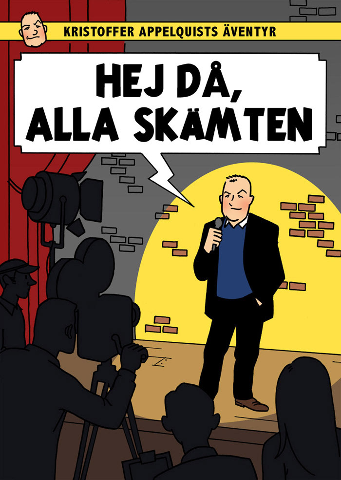 Cover illustration for comedian Kristoffer Appelquist's DVD "Hej då, alla skämten".
