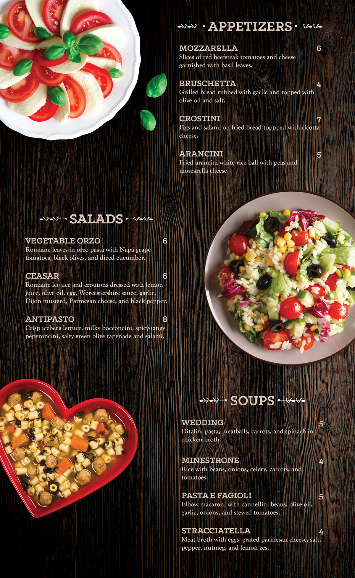 Daymark Visuals Pasta Amore Menu