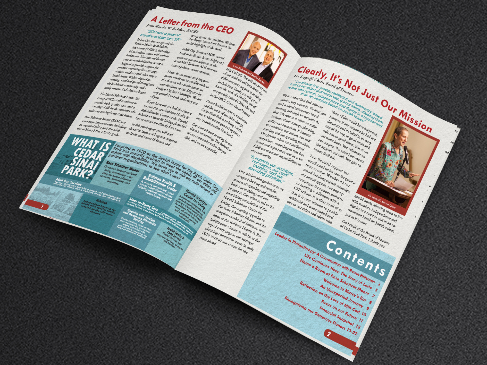 Cedar Sinai Park Annual Report - Editorial Layout