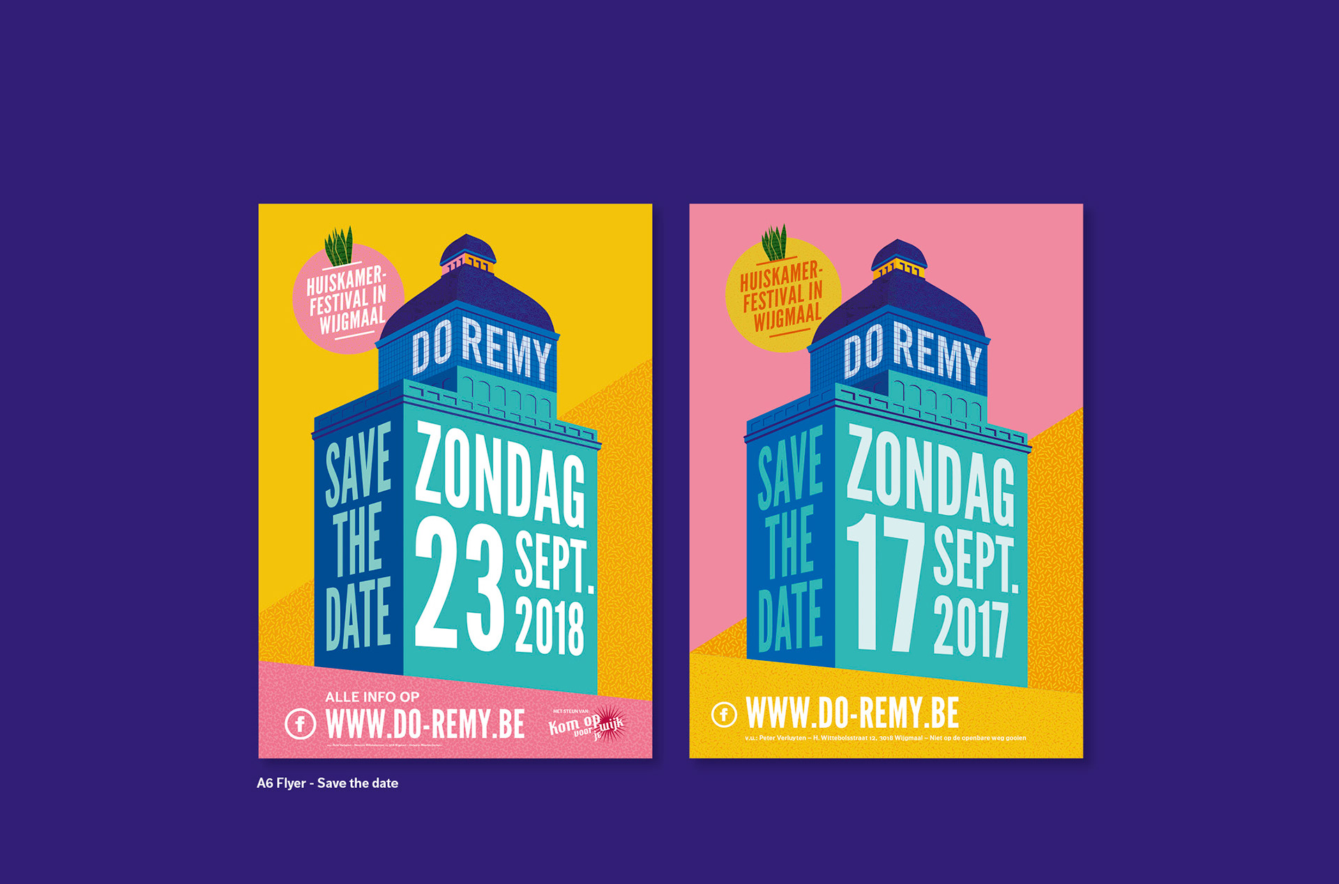 Save the date flyer Detail poster Doremy Huiskamerfestival Wijgmaal
