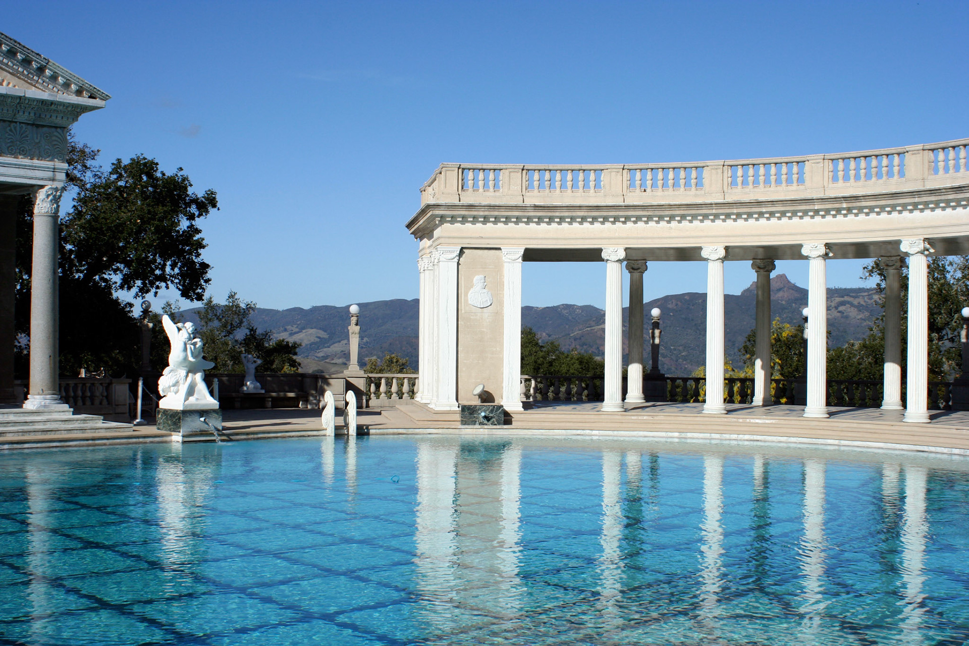 The famous outdoor pool