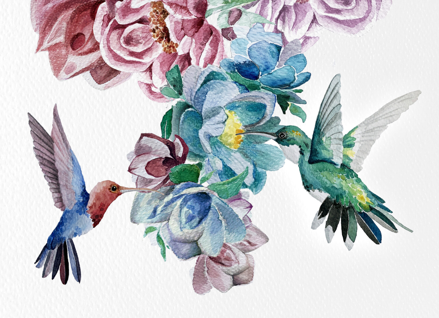 watercolor painting - Illustration for the Guatemalan story „Hummingbird in love”.