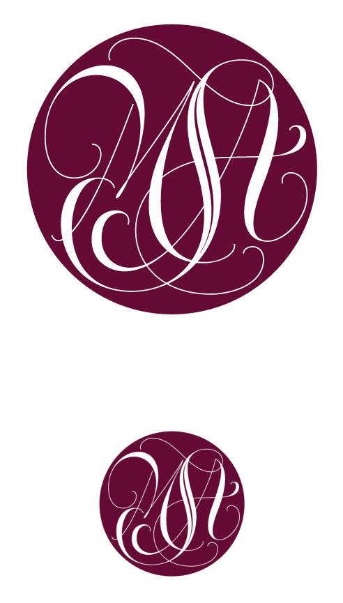 graceful elegant beautiful hand lettered wedding monogram