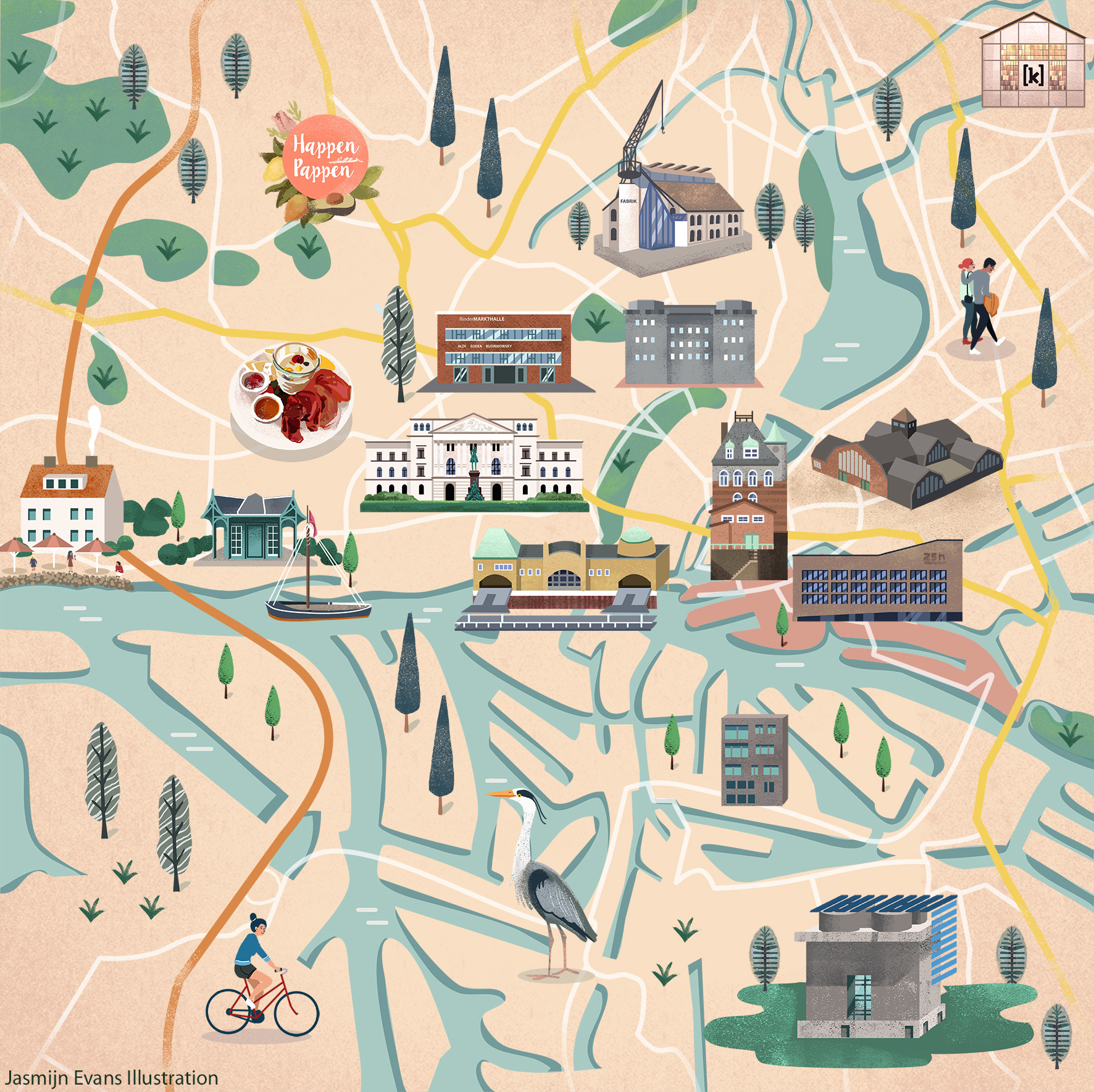 Jasmijn Evans Illustration - Illustrated maps for KLM Holland Herald ...