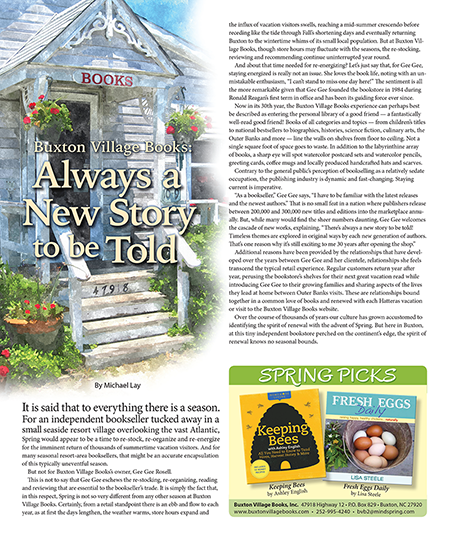 Buxton Village Books magazine article layout