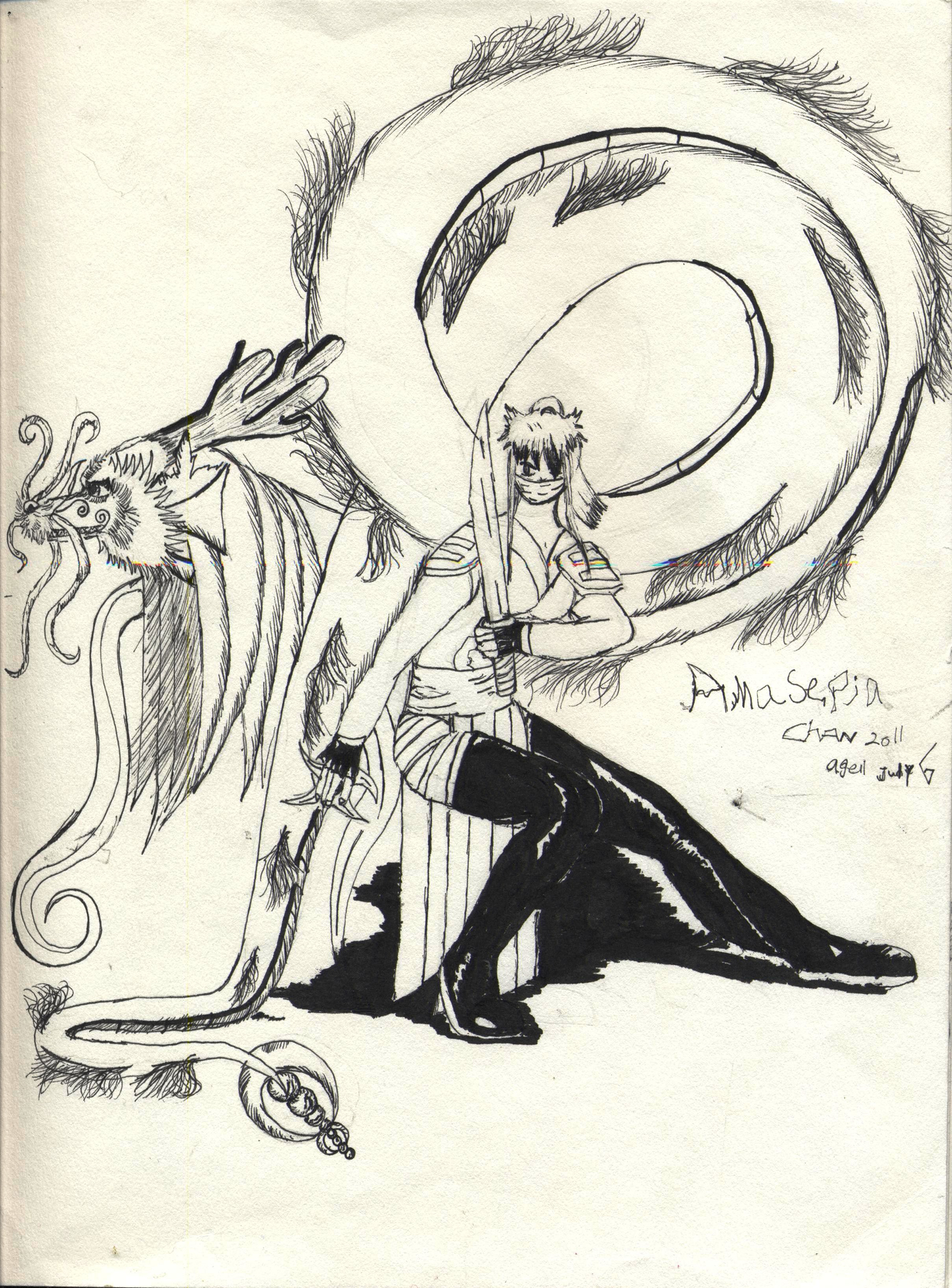 Ishi and Ayameko the Dragon Concept