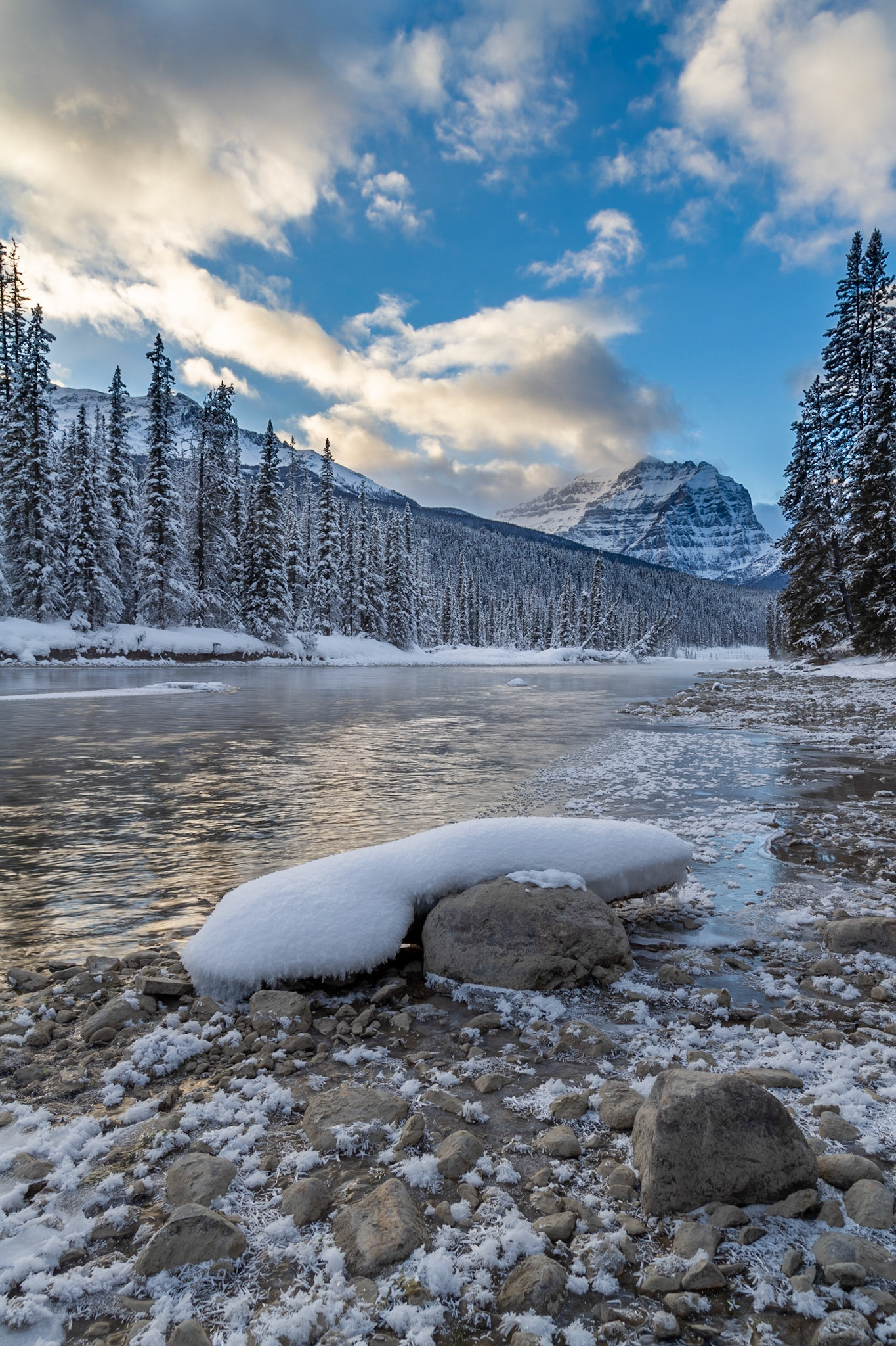 Protection Mountain view from the Icy Bow River