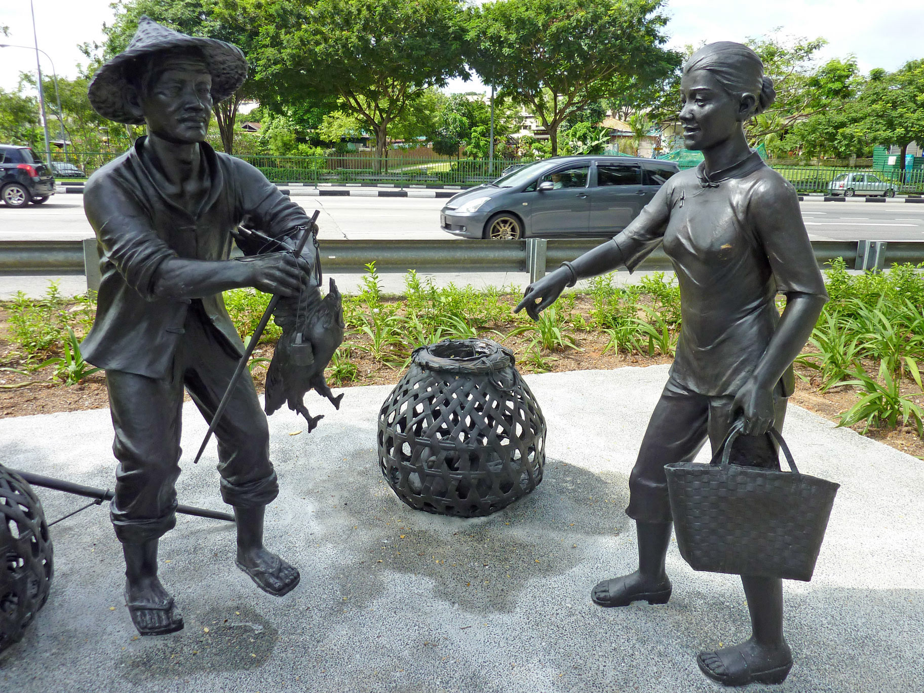 Poultry Hawker . Cast Bronze . 2010