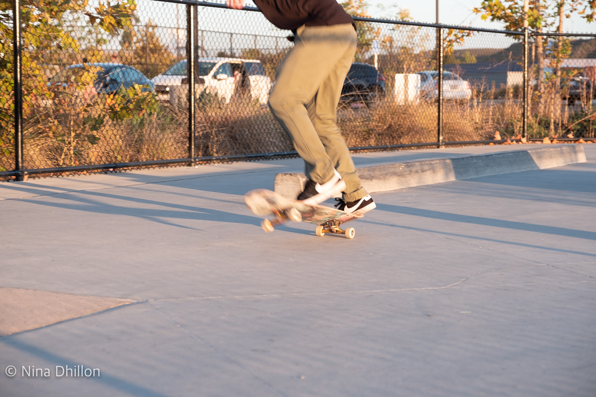 VIEWPOINT: October 20, 2021 Pacific Highlands Skate Park, San Diego. These skaters were moving so fast and just back and forth. I love the colors created from the blur under their boards.1/125 Sec at f/4.0 ISO 250