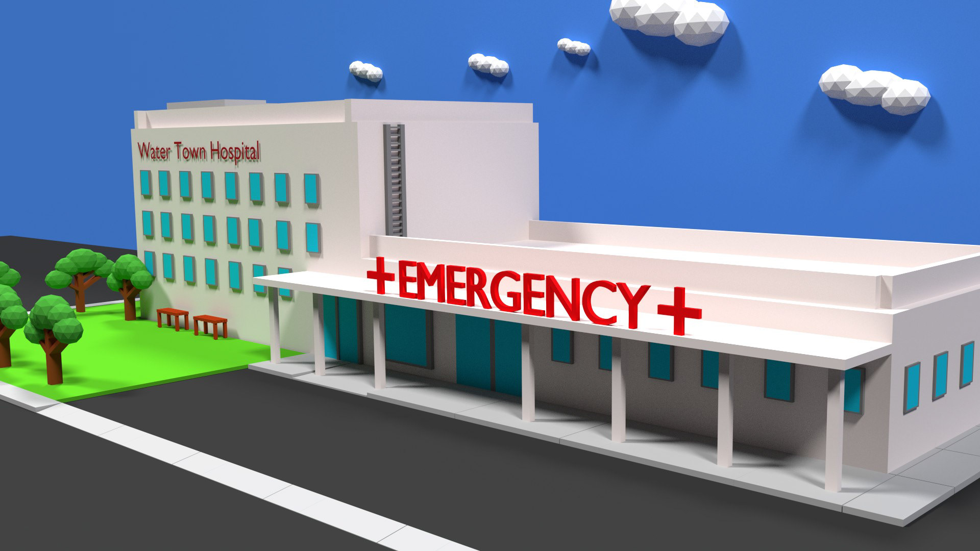 Три госпиталь. Больница 3d. Больница 3d model. Больница модель здание. 3d модель госпиталя.